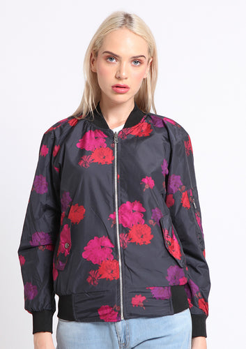 Black Roses Bomber Jacket