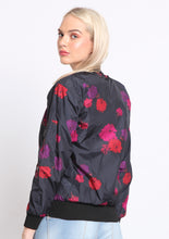 Load image into Gallery viewer, Black Roses Bomber Jacket