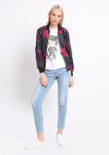 Load image into Gallery viewer, Black Roses Bomber Jacket