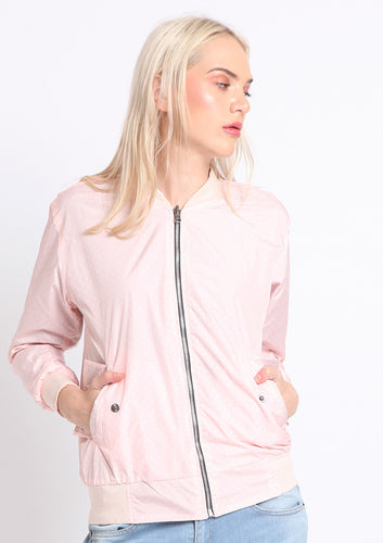 Pink Polkadot Bomber Jacket