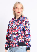 Load image into Gallery viewer, Blue Sakura Bomber Jacket