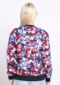 Blue Sakura Bomber Jacket