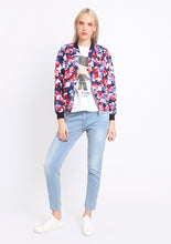 Load image into Gallery viewer, Blue Sakura Bomber Jacket