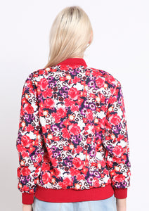 Red Sakura Bomber Jacket